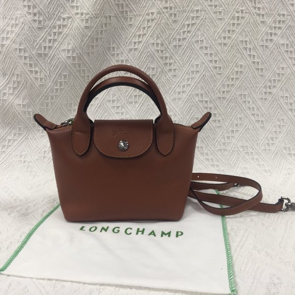 Longchamp Bags Longchamp Mini Le Pliage Cuir Leather Top Handle Bag
